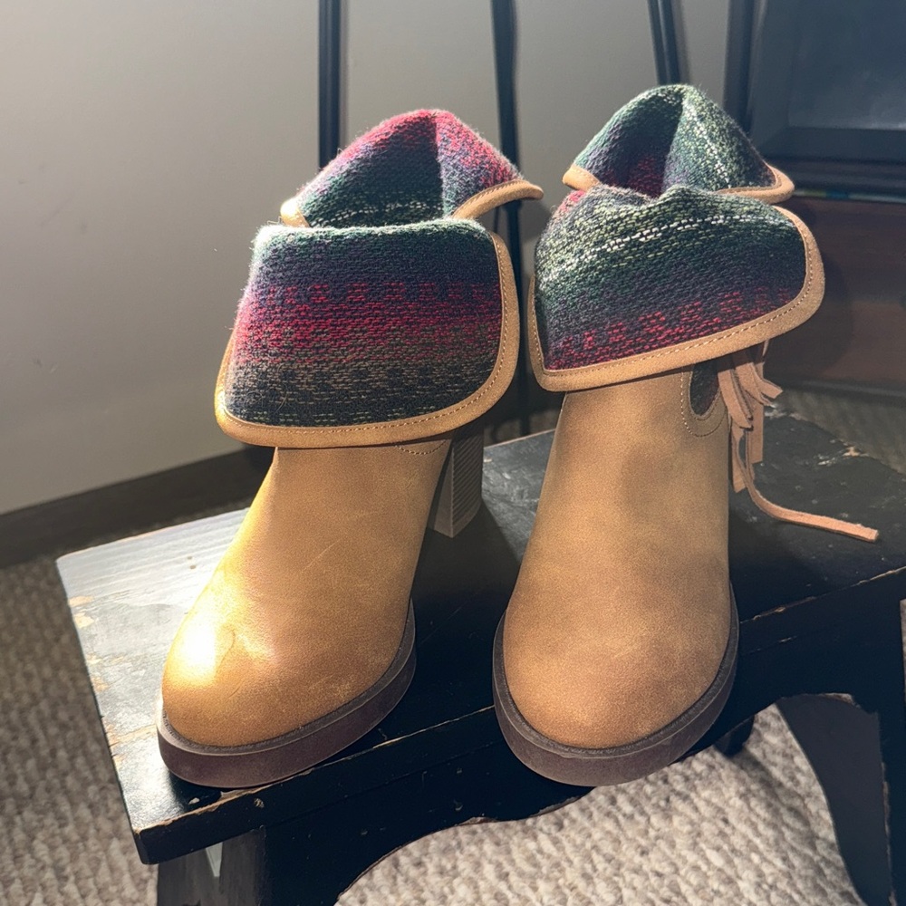 Sugar Tan and Multicolor Ankle Boots - Picture 2 of 6